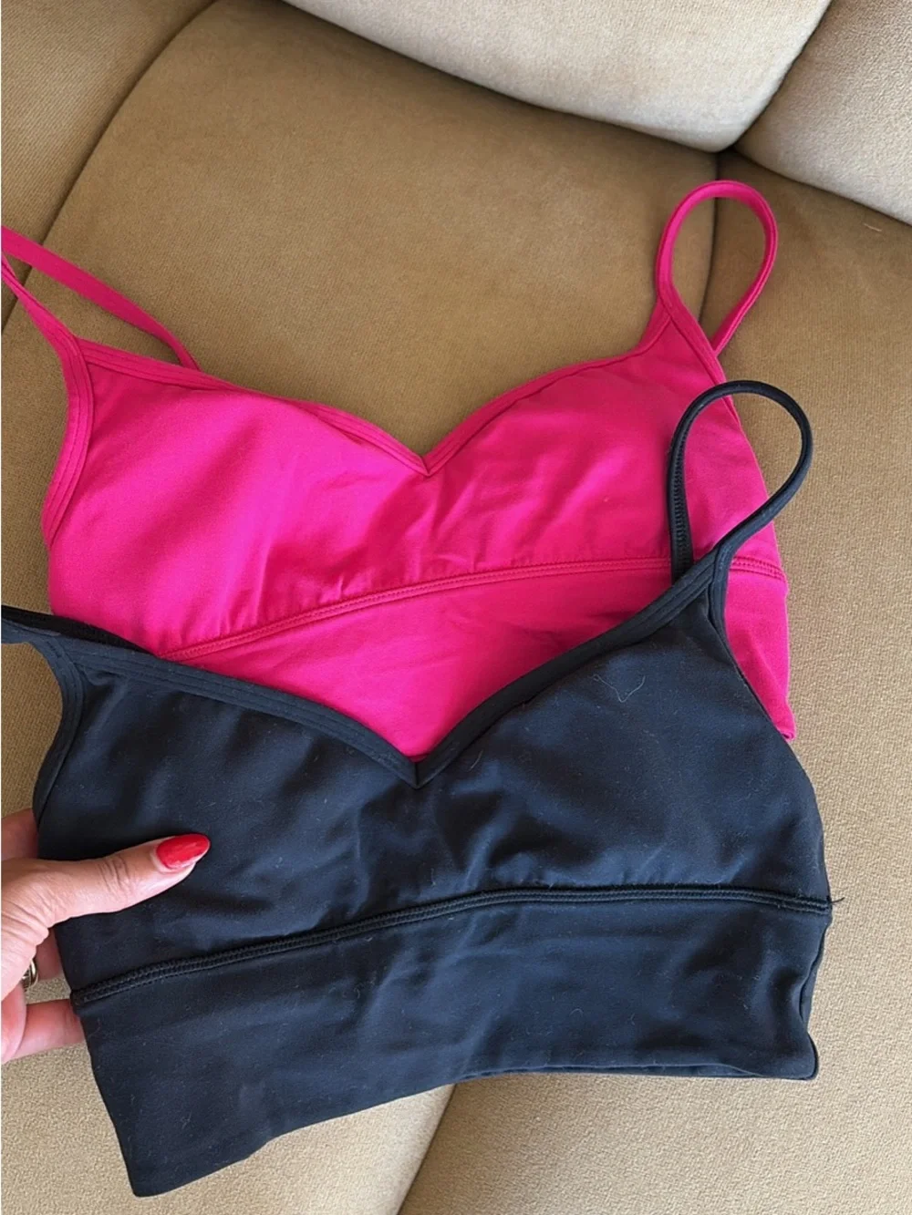 lululemon athletica Light Support Bras - Hot Pink & Black